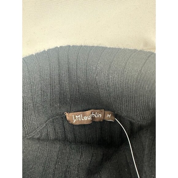 NWT J Mclaughlin Arlette Sweater Medium Turtleneck Knit Ribbed Solid Black - Picture 6 of 11